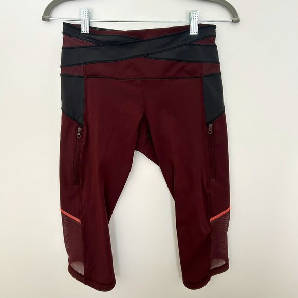 Lululemon Kris Cross Crop Size 6 Purple Leggings - Picture 1 of 5